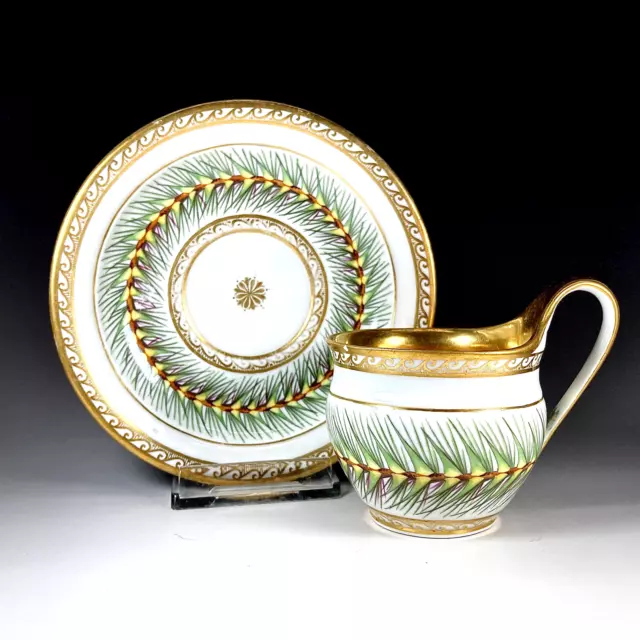 KPM Berlin, Tasse mit Grannen, Pflanzen, Etrurische Form, Gold, Empire, um 1800