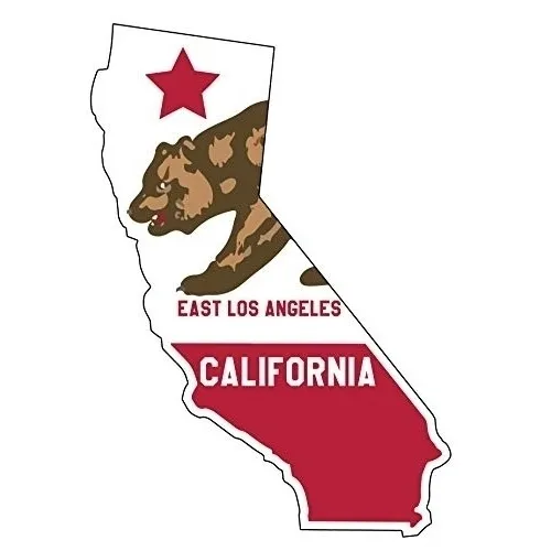 East Los Angeles California 4 Inch State Shape Vinyl Decal Sticker