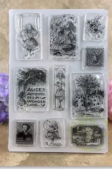 Alice In Wonderland  New Silicon Transparent Stamp Seal Card Making UK stocked