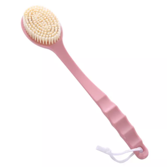 1 pz spazzola doccia corpo in plastica manico lungo pulizia schienale bagno rosa SD