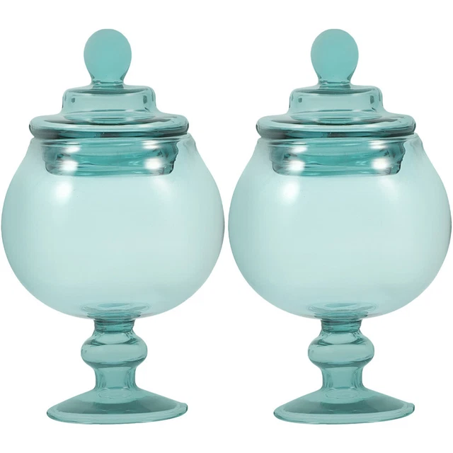 2 Pcs Glass Dollhouse Candy Jar Child Kids Pretend Toy Mini Kitchen Accessories