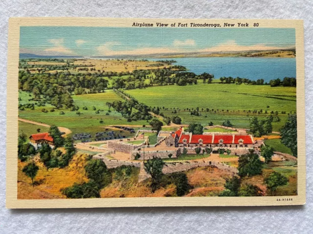 Airplane View of Fort Ticonderoga, New York  Vintage Postcard