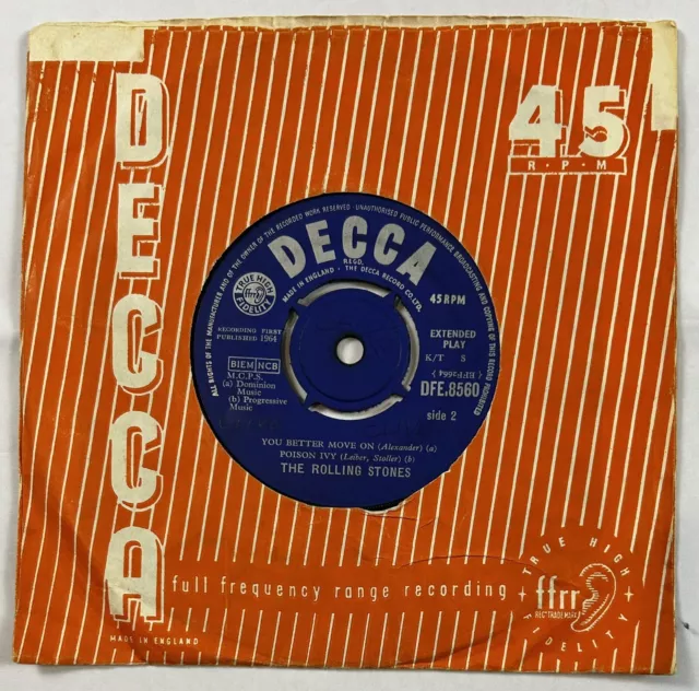 The Rolling Stones - The Rolling Stones - 7" Vinyl (1964) - DFE 8560 EP Mono