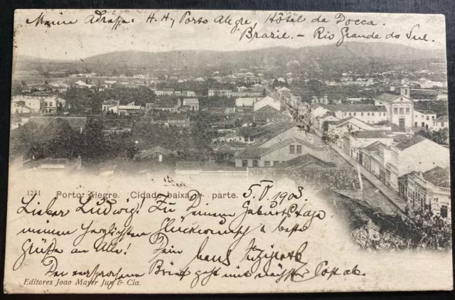 1903 Rio De Janeiro Brazil RPPC Postcard Cover To Berlin Germany City View