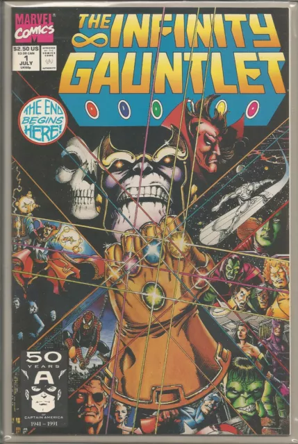 Infinity Gauntlet V.1 #1 George Perez (1991, Marvel/Direct) NM-M New/Old Stock!