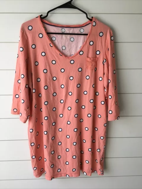 Nautica Womens Sleepwear Sleep Dress Nightshirt Peach With Dots XXL