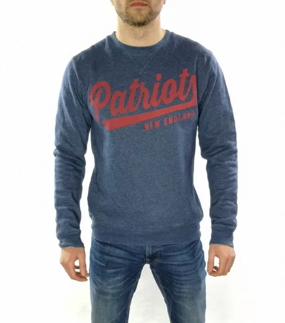 Felpa uomo NFL New England Patriots Spell Out blu taglia media