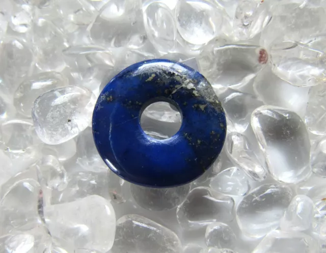 LAPISLAZULI Donut Edelstein Heilstein ANHÄNGER PI-Scheibe 20mm inkl. BAND Nr2