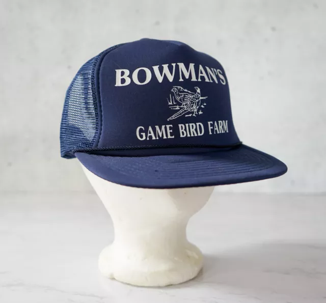 Vintage Bowman's Game Bird Farm Snapback Trucker Hat- Farmer Hunting Mesh Cap
