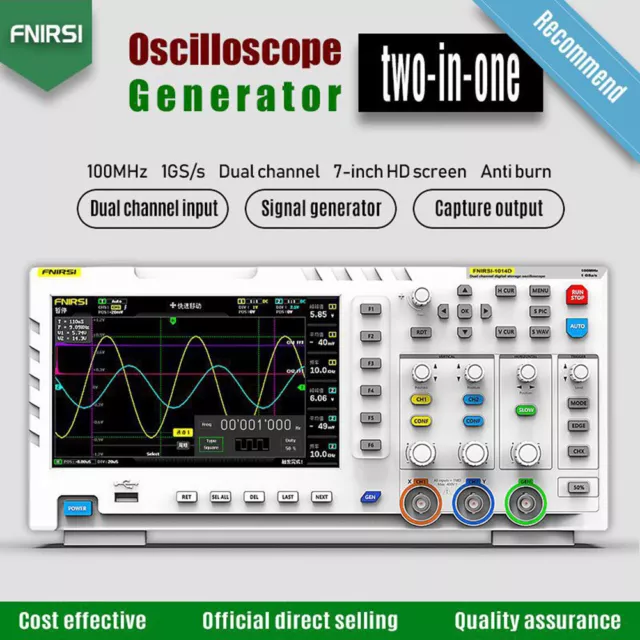 2 in 1 2 Channels 7 inch TFT LCD Digital Oscilloscope Signal Generator 2