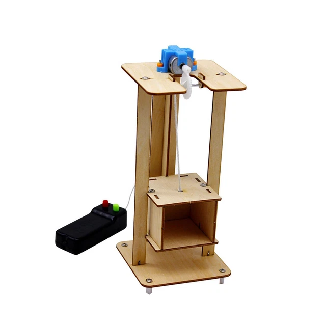 DIY WOODEN ELEVATOR Toy Elevator Innovation Electric Elevator Lift $11. ...