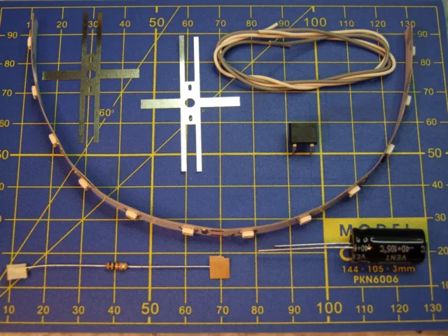 Kit 12 LED/20 cm à câbler 12V éclairage wagon - lamelle universelle - HO JOUEF