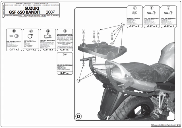 Staffa Bauletto Posteriore Givi SR3123 Suzuki Address 125 Dal 2023 - Foto 5