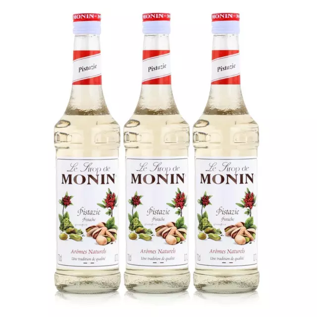 Monin Sirup Pistazie 700ml - Cocktails Milchshakes Kaffeesirup (3er Pack)