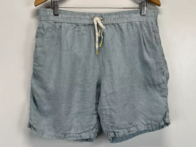 Hartford 100% Linen Swim Trunks Shorts Sz XL GUC Mesh Lined Drawstring Light Blu