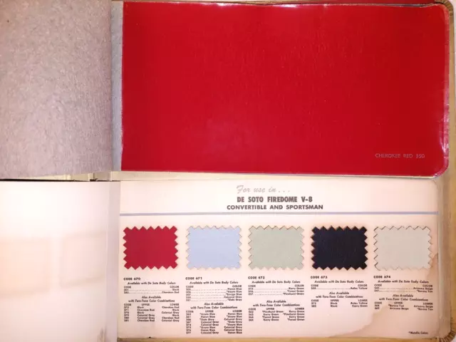 1954 DeSoto Colors and Upholstery Dealer Showroom Album Sales Book 3