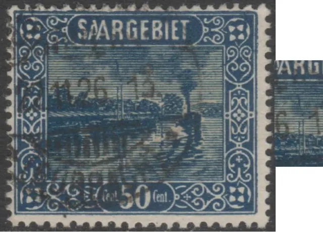 Saargebiet 1922, Mi.-Nr. 92 PF I, gestempelt