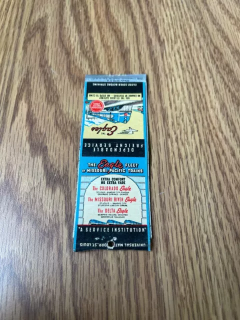Vintage Matchbook Cover THE EAGLE Railroad Missouri Pacific Trains