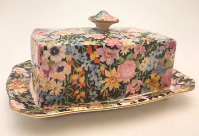 Vintage Royal Winton Grimwades  NANTWICH Chintzy Covered Butter Dish