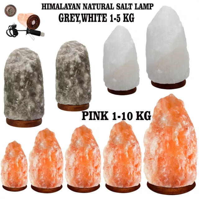 Lámpara De Sal Del Himalaya Cristal Rosa Lámpara De Sal De Roca Curación Natural 100% Genuina