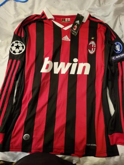 Authentic Sports, Shirts, Ac Milan Bwin Acm 899 Soccer Jersey Mens Xl Red  Black Stripe Rossoneri