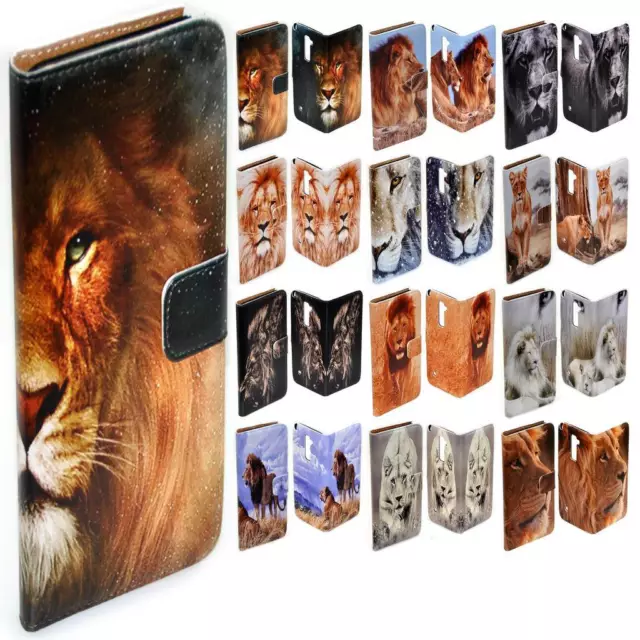 For Nokia Series - Lion Theme Print Wallet Mobile Phone Case Cover #2