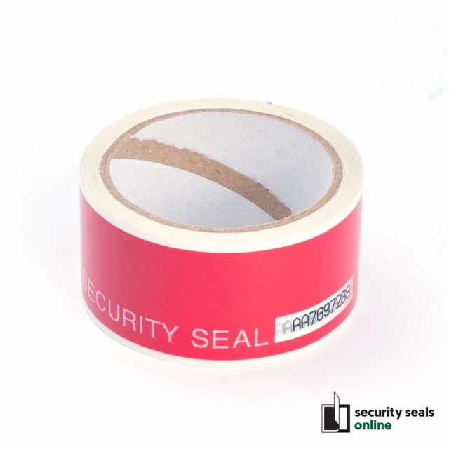 RED SECURITY SEAL, Tamper Evident Packaging VOID Perforated Serial