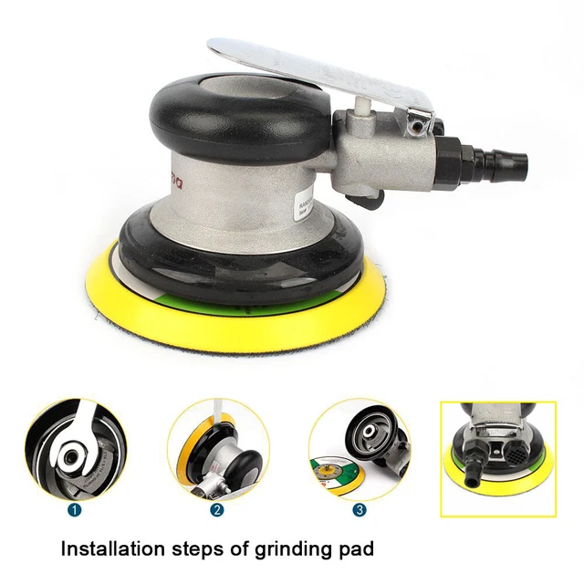 Dapetz 6" Dual Action Air Orbital Polisher Sander - 150mm, Red, For Auto Body Work