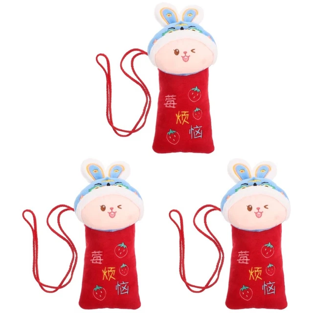 3 Pieces Pochette À Langer Lapin Enveloppe Rouge Porte-bonheur Portefeuille De