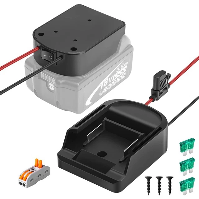 WHEEL ADAPTER FOR 18V Battery, with Recessed Switches & Fuse, Wire