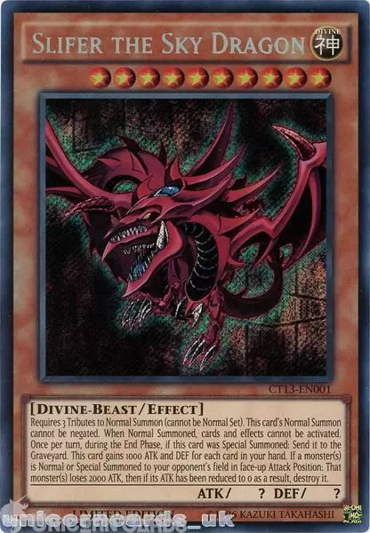 CT13-EN001 Slifer the Sky Dragon Secret Rare Limited Edition Mint YuGiOh Card