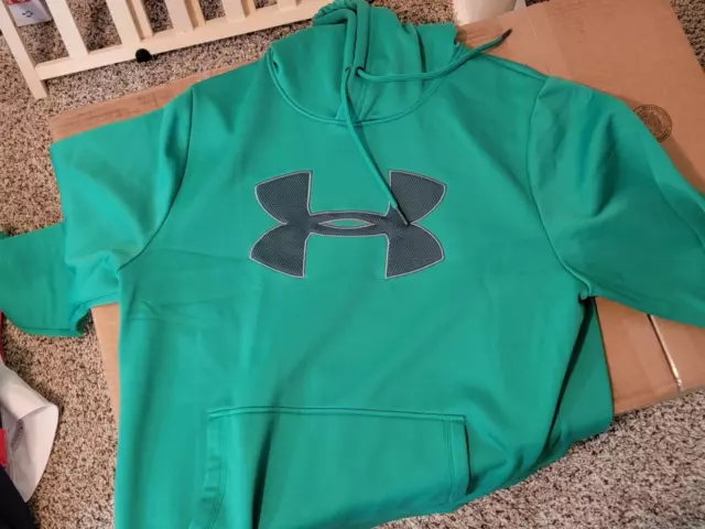 Under Armour Hoodie Mens Large Green Sweatshirt Sweater  Pullover