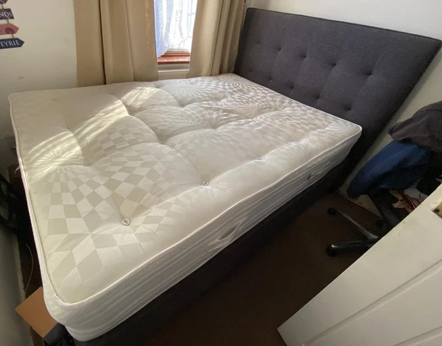 OTTOMAN BED FRAME double storage bed mattress used grey bensons for