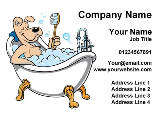 Dog In Bath Dog Grooming Personalised Business Cards