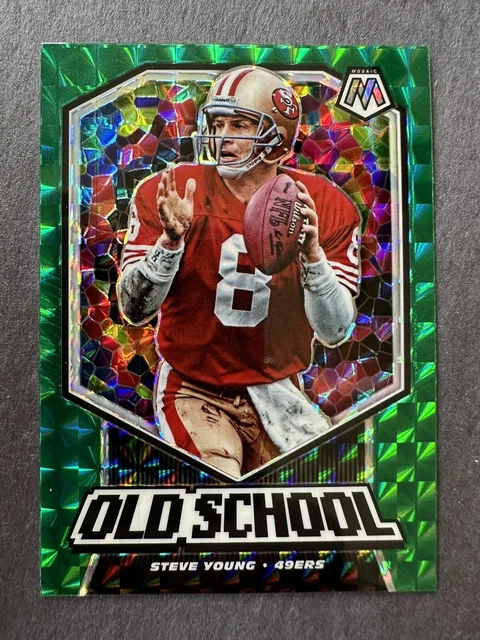 2020 Panini Mosaic Old School Mosaic Green #5 Steve Young