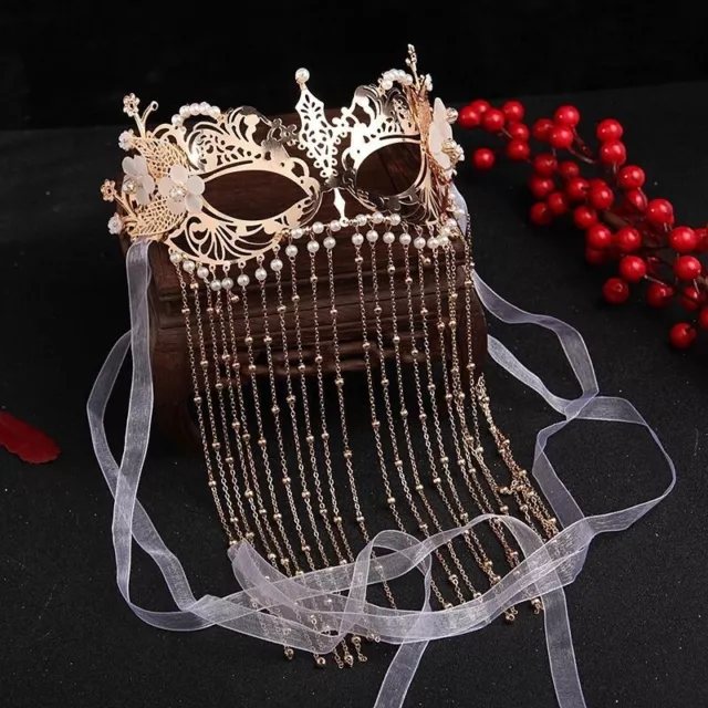 Chinese Hanfu Mask Dancing Tassel Veil Ancient Headdress Face Curtain Cosplay