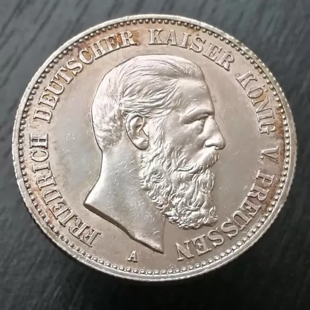 2 Zwei Mark Deutsches Reich Friedrich Kaiser  König v Preussen 1888 A VZ+PATINA!