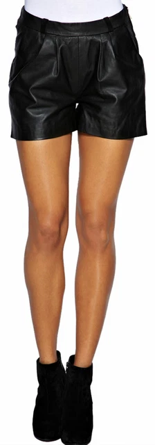 Pantaloncini IN Pelle Nuovo Hot Donna Originale D'Agnello SPORTS Pantaloni - S20
