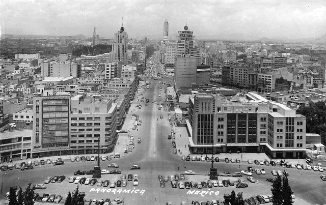 Mexico Real Photo Rppc Postcard: Aerial & Panoramic View Of Business Area, Mex.