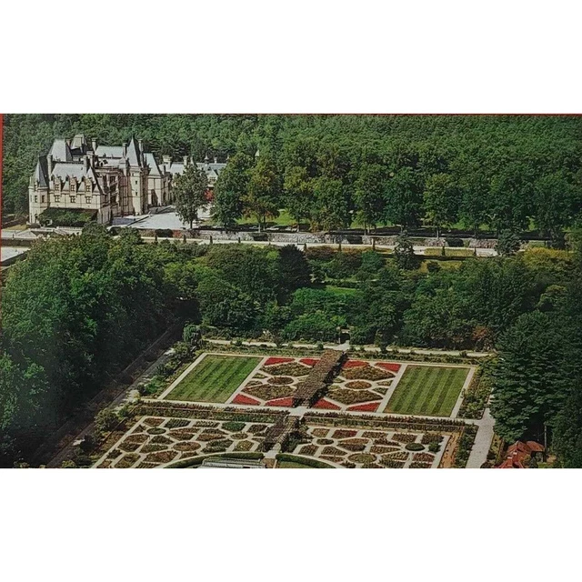 Biltmore House Gardens Aerial View Asheville NC Postcard