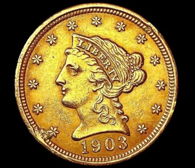 1903 Liberty Head $2.50 Gold Quarter Eagle United States Coin AU