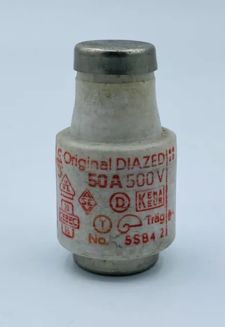 4x Siemens Original Diazed 5SB4 2 Fusibles Insert Fusible 50A 500V