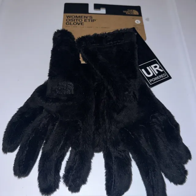 THE NORTH FACE Womens Osito Etip Touchscreen Fleece Gloves Large NWT Black