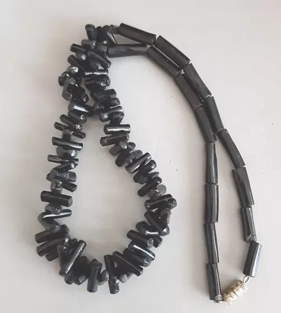 Vintage Black Coral Bead & Branch  Necklace 12mm*16