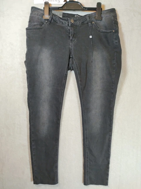 Pantalones vaqueros Bandia negros elásticos ajustados maternidad sobre bump 14 Reino Unido nuevos con etiquetas nuevos