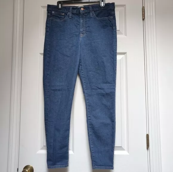 J Crew 9" High Rise Toothpick Jean Classic Rinse Wash Size 32 Denim High Waist