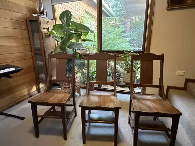 3 antique dining chairs