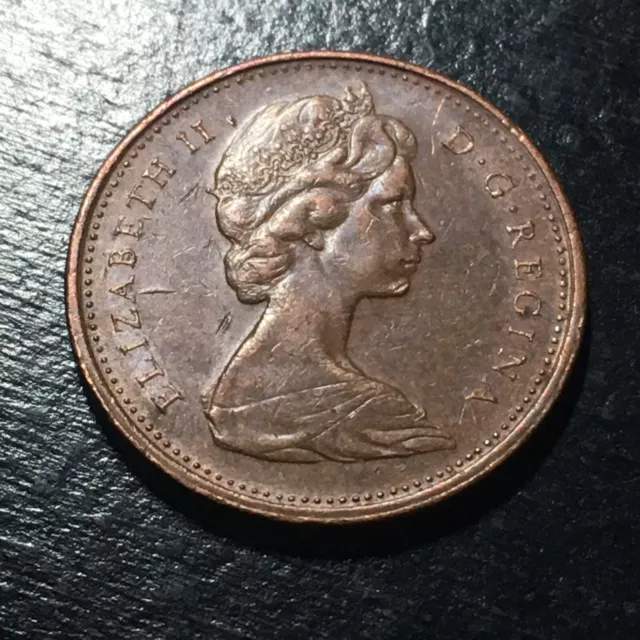 1969 Canada Elizabeth II One Cent Penny Circulated.