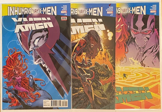 Uncanny X-Men #16-17-18 Inhumans Vs X-Men Bunn Soule Marvel Vf/Nm Lot Of 3