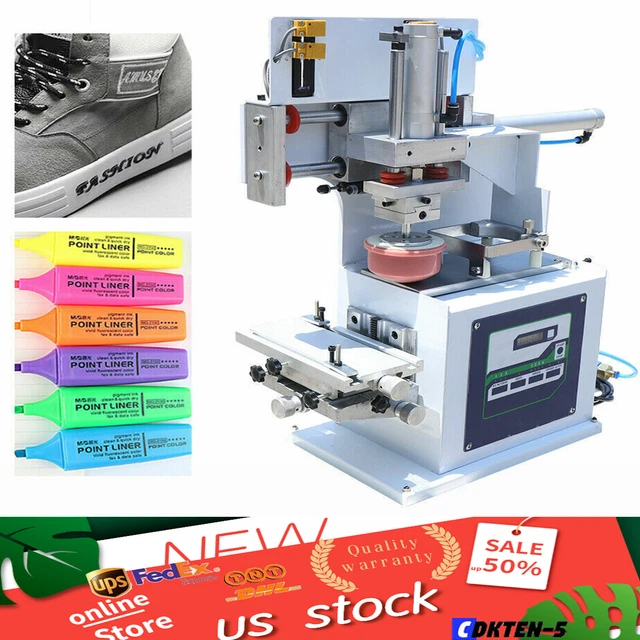 Pneumatic Printer Pad Printing Machine with Sealed Ink Cups Fit Clothes Plastic